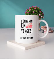 Yenge Tasarımlı Kişiye Özel Hediye Yenge Kupa Bardak ve Taş Bardak Altlığı Hediye Seti