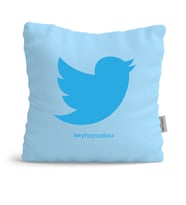 BK Gift Kişiye Özel Twitter Mavi Yastık