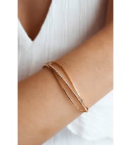 Dorica Toplu Taşsız Vintage Altın Bileklik