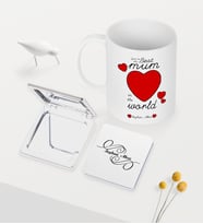 BK Gift Kişiye Özel Dünyanın En İyi Annesi Beyaz Kupa Ayna Seti - 13 (Model 1)