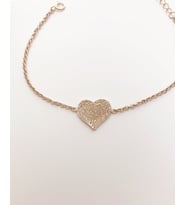 Kişiye Özel Parmak İzi Gümüş Bileklik (Rose)