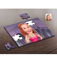 BK Gift Kişiye Özel Abla Karikatürlü Ahşap Puzzle-1