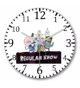 Regular Show    Duvar  Saati Bombeli Gercek Cam
