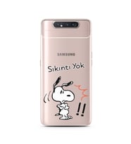 Snoopy Tasarımlı Süper Şeffaf Silikon Telefon Kılıfı Samsung A80