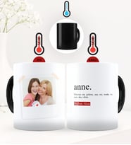 BK Gift Kişiye Özel Fotoğraflı Anne Anlamı Sihirli Kupa Bardak - 4 (Siyah)