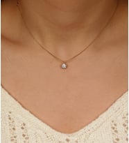 Oval Kesim Taşlı Kolye