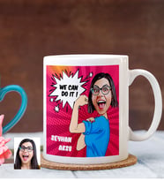 BK Gift Kişiye Özel Kadınlar Günü Temalı Karikatürlü Beyaz Kupa Bardak - 9