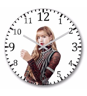Lisa  Blackpink  Duvar Saati Bombeli Gercek Cam