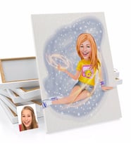 BK Gift Kişiye Özel Bayan Karikatürlü Kanvas Tablo 50x70cm-42