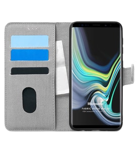 Microsonic Samsung Galaxy Note 9 Kılıf Fabric Book Wallet Gri