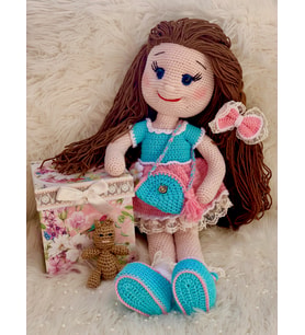 Amigurumi Oyuncaklı Kız Maşa (Krem)