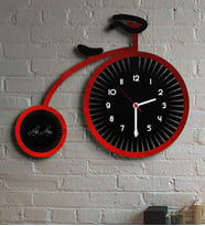 BK Gift Kişiye Özel Retro Bisiklet Ahşap Duvar Saati Model 1c