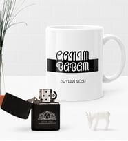 BK Gift Kişiye Özel Canım Babam Benzinli Çakmak ve Kupa Seti-3 (Model 1)