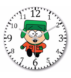 South Park   Eric Cartman Duvar Saati Bombeli Gercek Cam