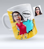 BK Gift Kişiye Özel Bebek Sürprizi Karikatürlü Beyaz Kupa Bardak  1