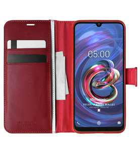 Microsonic Vestel Venüs E5 Kılıf Delux Leather Wallet Kırmızı