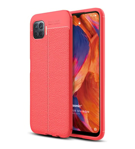 Microsonic Oppo A73 Kılıf Deri Dokulu Silikon Kırmızı