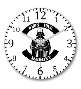 Darth Vader Daaddy1 Duvar Saati Bombeli Gercek Cam