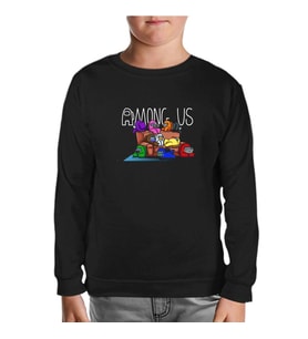Among Us I Siyah Çocuk Sweatshirt