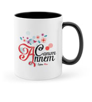 BK Gift Kişiye Özel Canım Annem Siyah Kupa Bardak  18