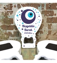 Balon Açacaklı Hediyelik Magnet - Nazar Boncuk Tasarım - Hoşgeldin Bebek, Sünnet - Doğum Günü Hatırası