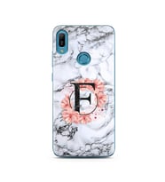 Mermer Çiçekli Harf Tasarım Süper Şeffaf Silikon Telefon Kılıfı Huawei Y6 (Prime