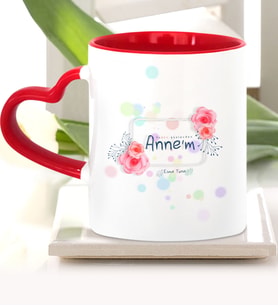BK Gift Kişiye Özel Bugün Günlerden Annem Kırmızı Kalpli Kupa Bardak  1