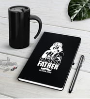 BK Gift Kişiye Özel Baba Siyah Defter Kalem Termos Mug Seti-2 (Model 1)