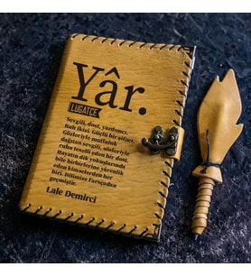 Lügatçe Yar İsme Özel Deri Defter