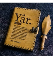 Lügatçe Yar İsme Özel Deri Defter