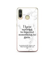 Samsung A60 Beyaz Mermer Söz Tasarımlı Telefon Kılıfı