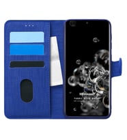 Microsonic Samsung Galaxy S20 Ultra Kılıf Fabric Book Wallet Lacivert