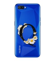 Papatya Harf Tasarım Süper Şeffaf Silikon Telefon Kılıfı Oppo Realmi C2 Q-Harfi