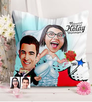 BK Gift Kişiye Özel Evleniyoruz Karikatürlü  Yastık  2