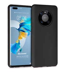 Microsonic Matte Silicone Huawei Mate 40 Pro Kılıf Siyah