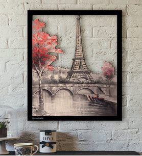BK Gift Kişiye Özel Eiffel Tower Temalı 3D Ahşap Tablo-3
