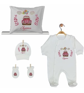 Pia Baby GL 2010 İsme Özel Arabalı Yastık Tulum Set