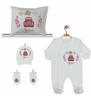 Pia Baby GL 2010 İsme Özel Arabalı Yastık Tulum Set