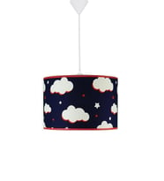 Şenay Aydınlatma Çocuk Odası Silindir Kumaş Sarkıt Avize-Lacivert Bulut