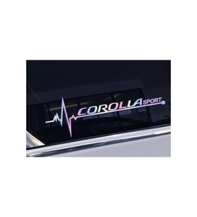 Toyota Corolla Yan Cam Sticker Oto Kapı  20 Cm X 7 Cm Holo-Chroma