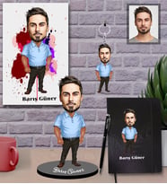 Kişiye Özel Erkek Karikatürlü 5 li Hediye Seti Model-8