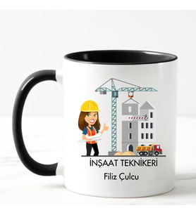 İnşaat Teknikeri Kupa Bardağı Siyah