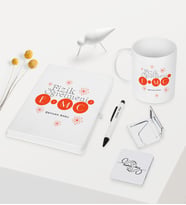 BK Gift Kişiye Özel Fizik Öğretmeni Temalı Beyaz Defter Kalem Kupa Ayna Seti - 2