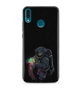Uzay Kız Tasarım Süper Şeffaf Silikon Telefon Kılıfı Huawei Y9 (2019)