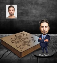 Kişiye Özel İş Adamı Karikatürlü Ahşap Biblo Kutulu Bay-12