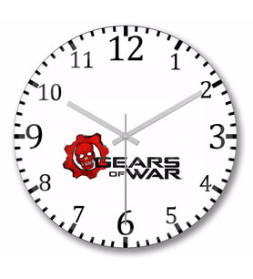 Gears Of War  Duvar Saati Bombeli Gercek Cam