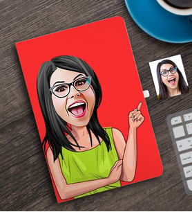 BK Gift Kişiye Özel Bayan Karikatürlü Defter-19