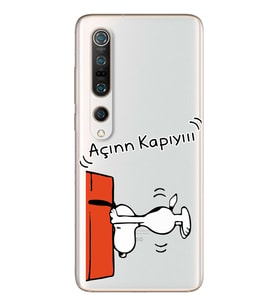 Snoopy Tasarımlı Süper Şeffaf Silikon Telefon Kılıfı Xiomai Mi10- Mi 10 Pro