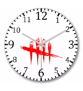 Dead By Daylıght Logo   Duvar  Saati Bombeli Gercek Cam