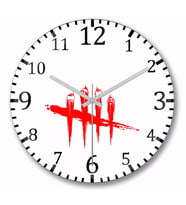 Dead By Daylıght Logo   Duvar  Saati Bombeli Gercek Cam